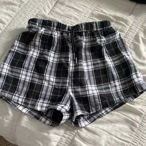 Plaid pajama shorts